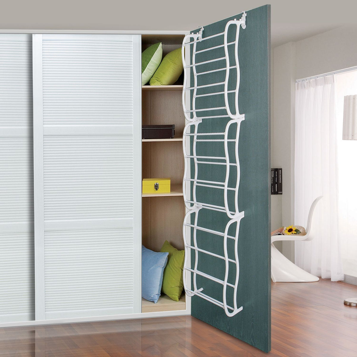36-Pair Over-the-Door Shoe Organizer Rack