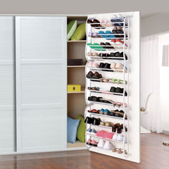 36-Pair Over-the-Door Shoe Rack – 12 Shelves, Wall Hanging Organizer