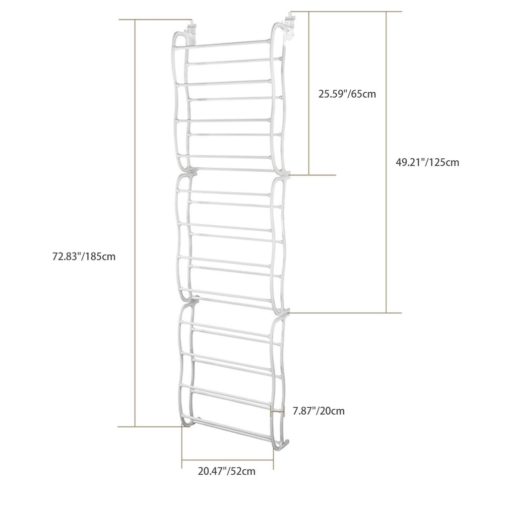 36-Pair Over-the-Door Shoe Rack – 12 Shelves, Wall Hanging Organizer