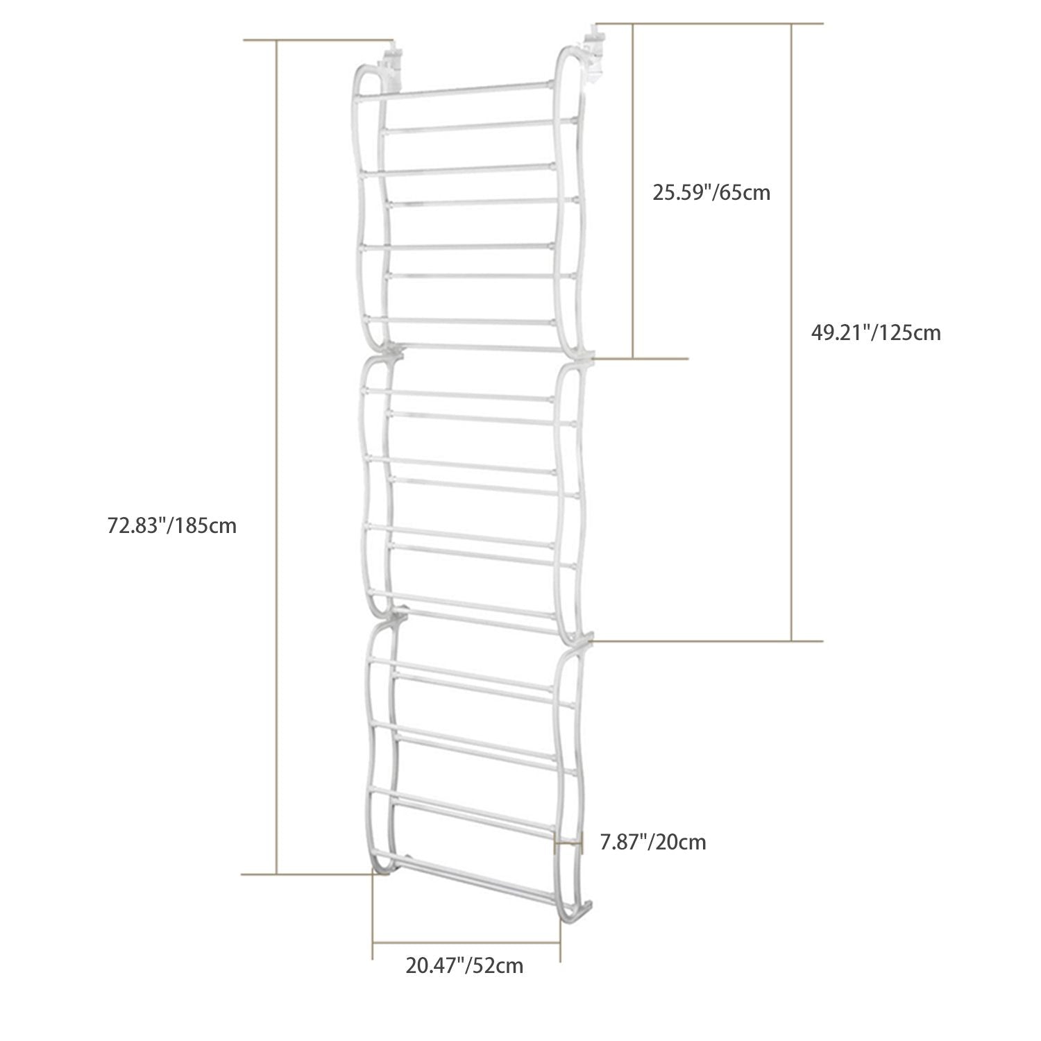 36-Pair Over-the-Door Shoe Rack – 12 Shelves, Wall Hanging Organizer