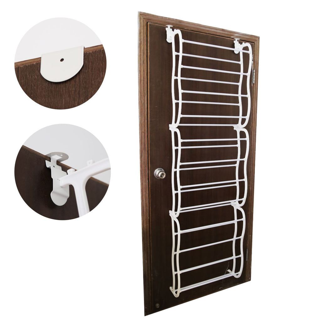 36-Pair Over-the-Door Shoe Rack – 12 Shelves, Wall Hanging Organizer