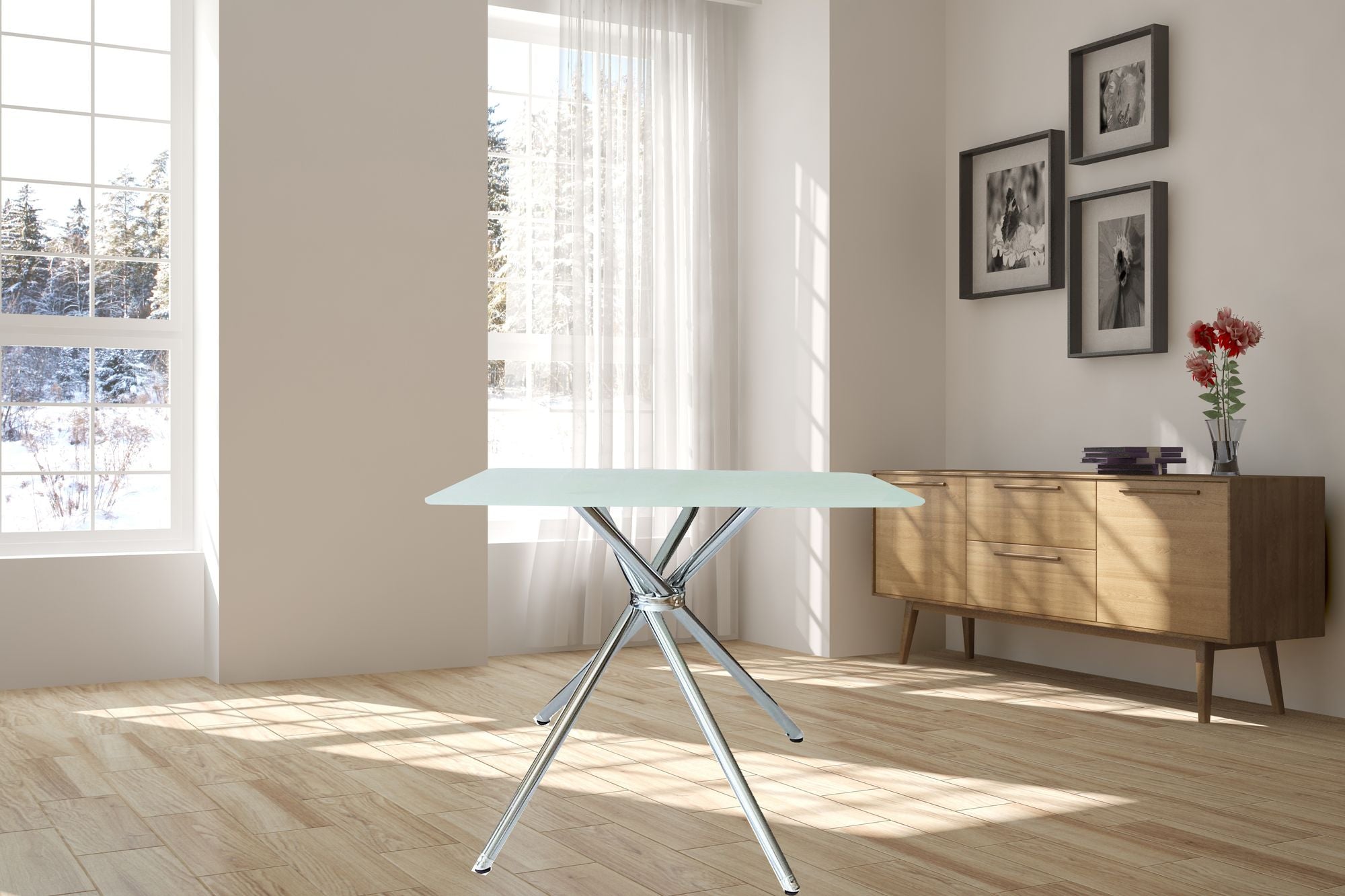 Contemporary Square Dining Table for Small Spaces