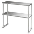 Stainless Steel Double-Tier Overshelf with Adjustable Lower Shelf