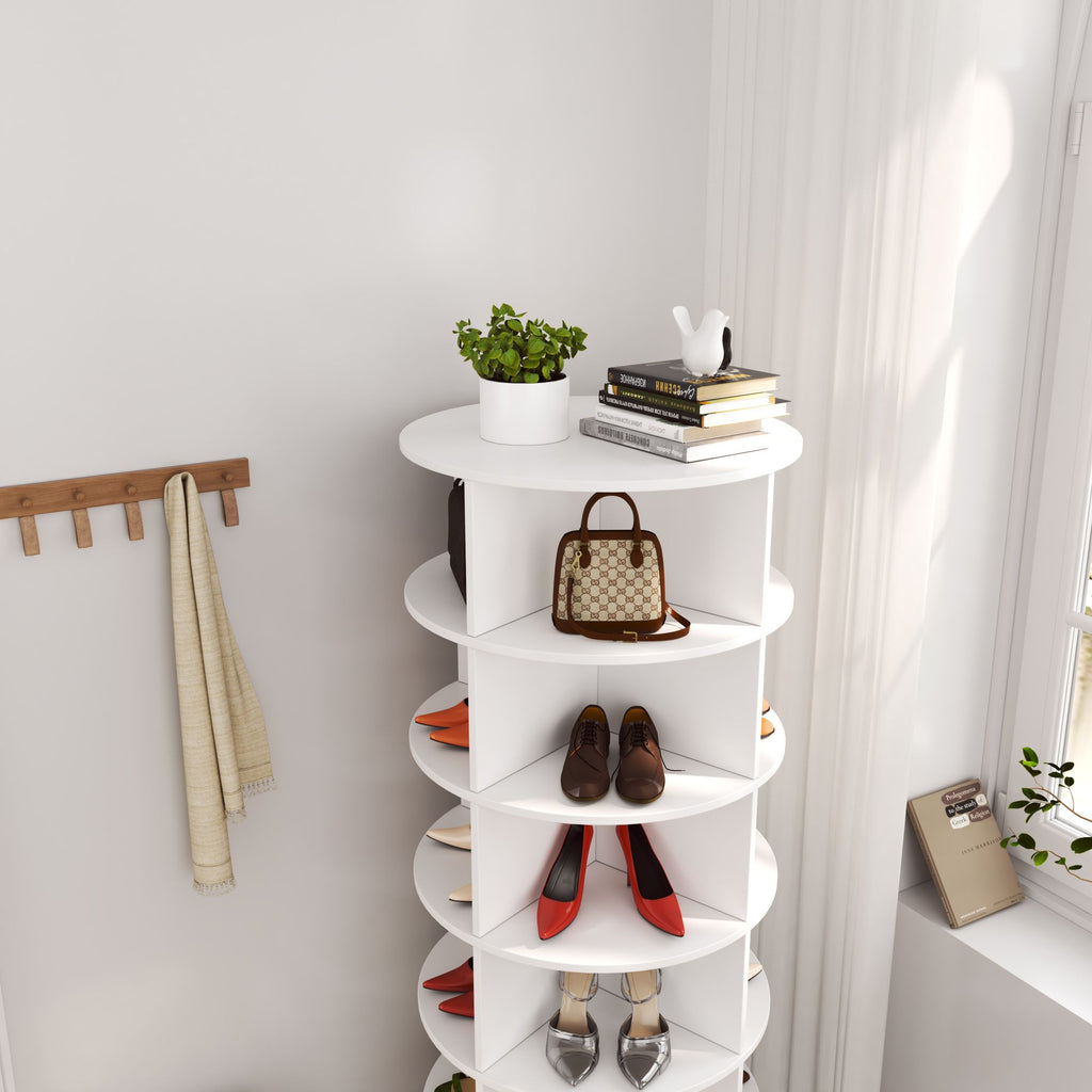 360-Degree Rotating Shoe Cabinet – Sleek Space-Saving Design