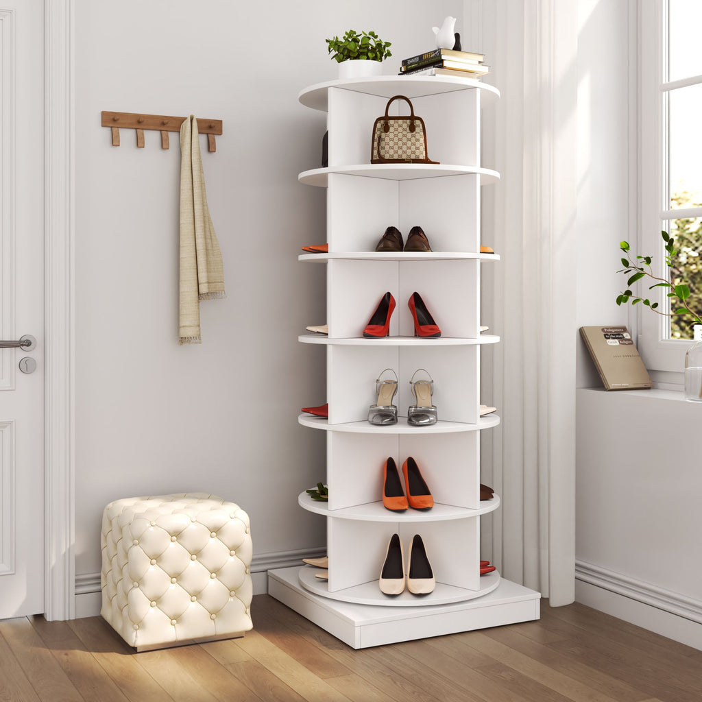 360-Degree Rotating Shoe Cabinet – Sleek Space-Saving Design