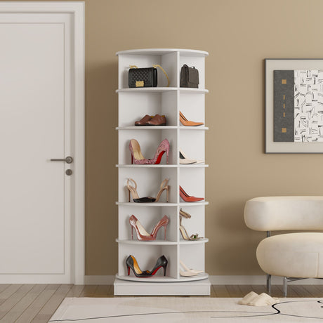 360-Degree Rotating Shoe Cabinet – Sleek Space-Saving Design