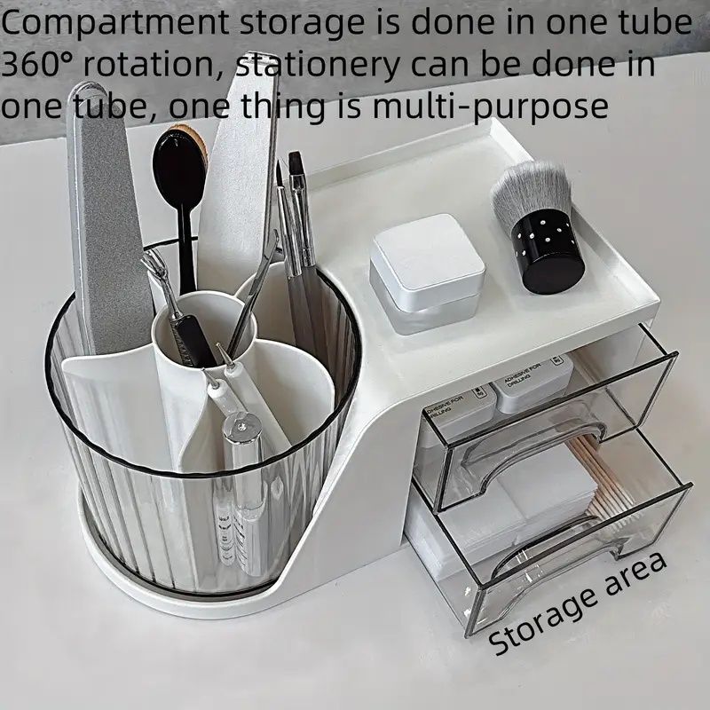 360° Spinning Beauty Organizer – No-Power Rotating Display for Cosmetics, Perfumes & Office Supplies