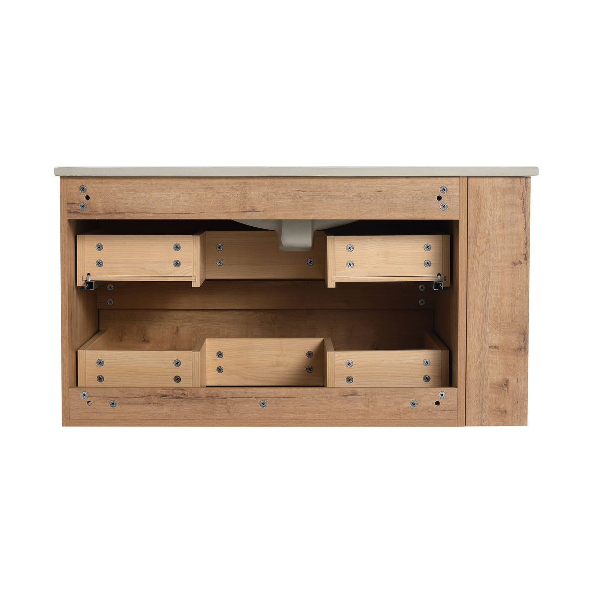 36- Wall Mount Bathroom Vanity with Soft-Close Door and Ample Bottom Storage