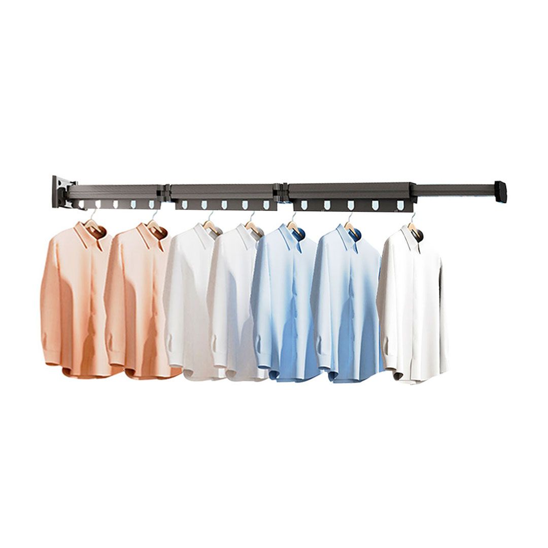 Wall-Mounted Folding Clothing Dry Rack for Laundry Spaces