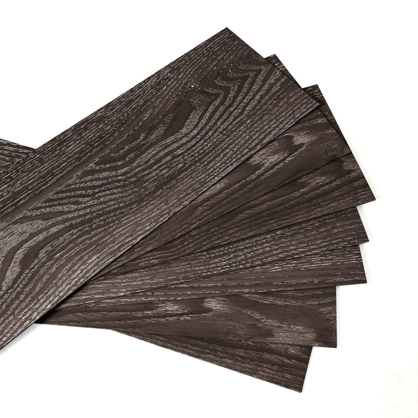 Gray Wood-Grain Self-Adhesive Floor Tiles