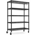 Mobile Wire Shelving with Adjustable Shelves and Locking Wheels