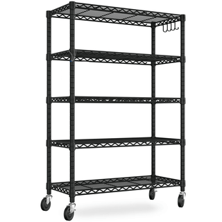 Mobile Wire Shelving with Adjustable Shelves and Locking Wheels