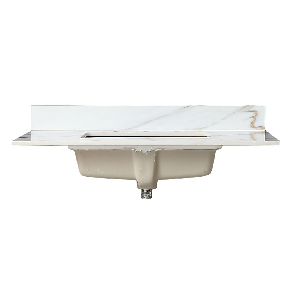 Carrara White Vanity Top with Center Undermount Sink