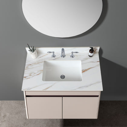 Carrara White Vanity Top with Center Undermount Sink