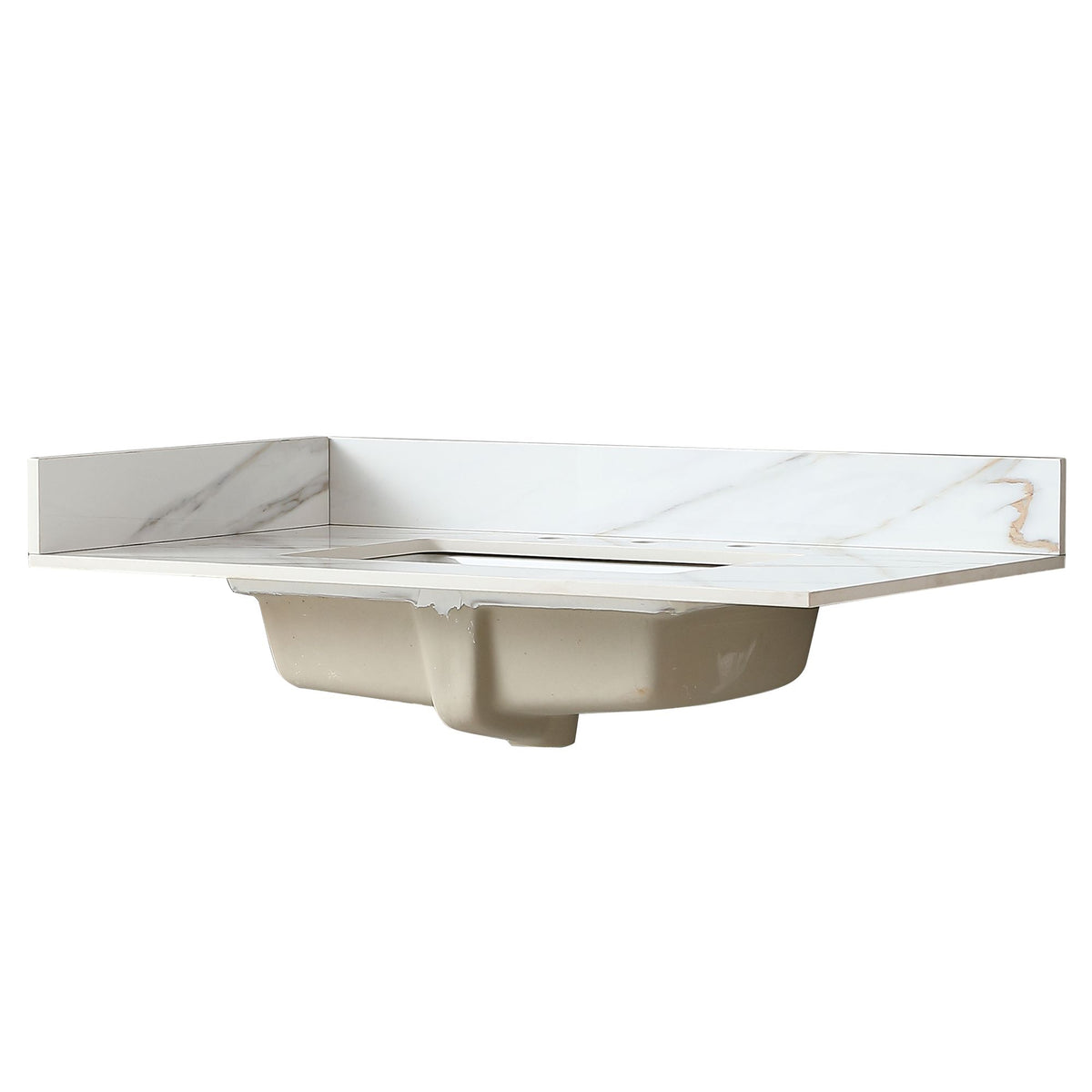 Carrara White Vanity Top with Center Undermount Sink