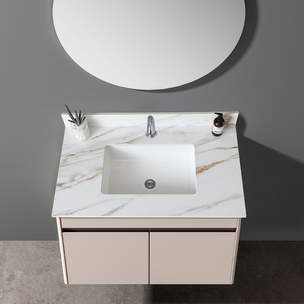 37 Marble Vanity Top, Bathroom Vanity Top with Undermount Rectangular Middle Sink and Height
