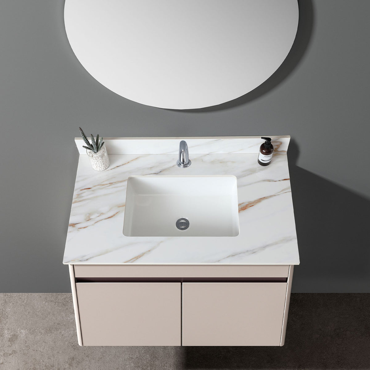 37 Marble Vanity Top, Bathroom Vanity Top with Undermount Rectangular Middle Sink and Height