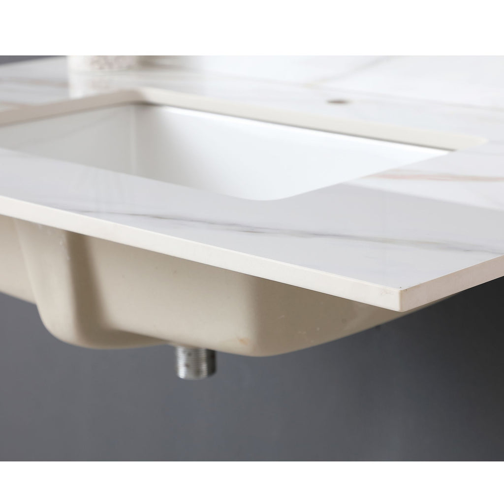 37 Marble Vanity Top, Bathroom Vanity Top with Undermount Rectangular Middle Sink and Height