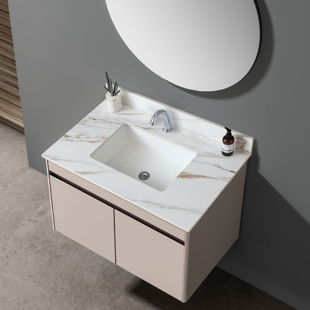 37 Marble Vanity Top, Bathroom Vanity Top with Undermount Rectangular Middle Sink and Height