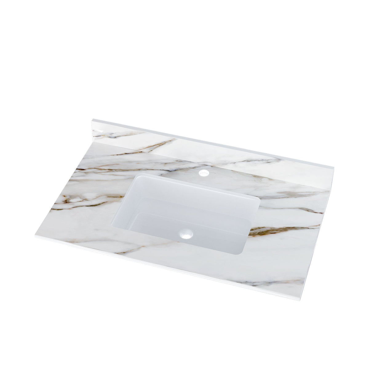 37 Marble Vanity Top, Bathroom Vanity Top with Undermount Rectangular Middle Sink and Height