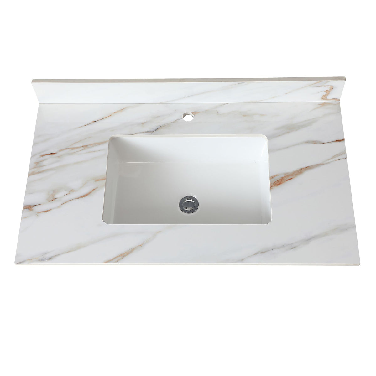 37 Marble Vanity Top, Bathroom Vanity Top with Undermount Rectangular Middle Sink and Height