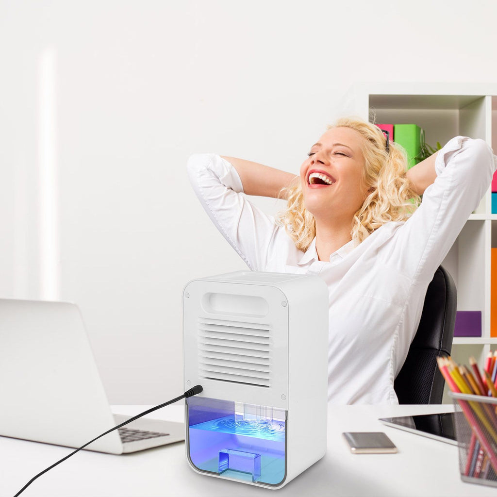 Compact Dehumidifier with Humidity Display, Timer, and Night Lighting