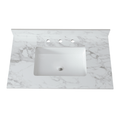 36"x22" Sintered Stone Bathroom Vanity Top with Undermount Ceramic Sink and Backsplash