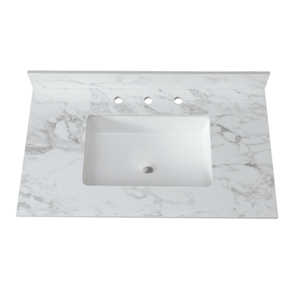 Carra White Vanity Top with Undermount Sink