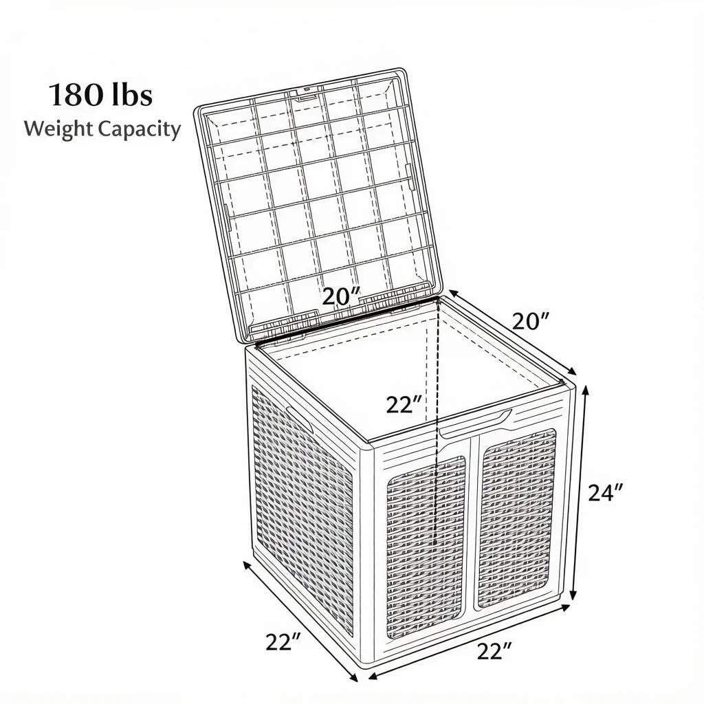 39-Gallon Deck Box with Lockable Lid for Patio Furniture Cushions Secure Outdoor Storage