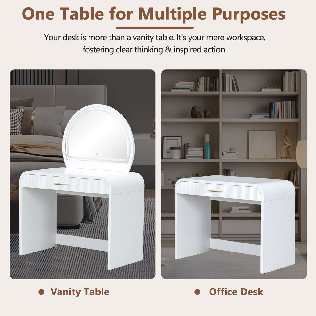 Lighted Makeup Vanity with Removable Mirror
