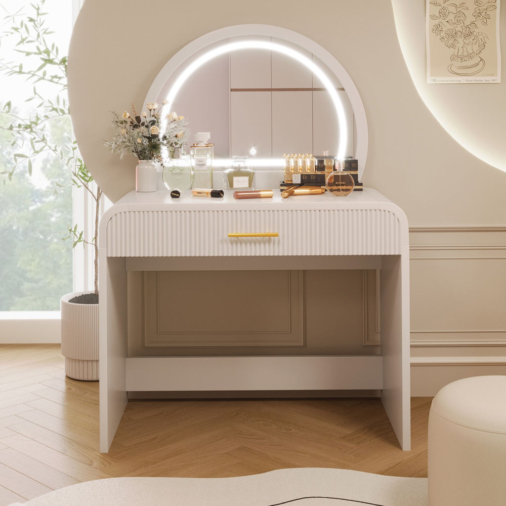 Lighted Makeup Vanity with Removable Mirror
