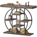 Console Table with Storage Shelves, Industrial Sofa Table for Living Room, Hallway
