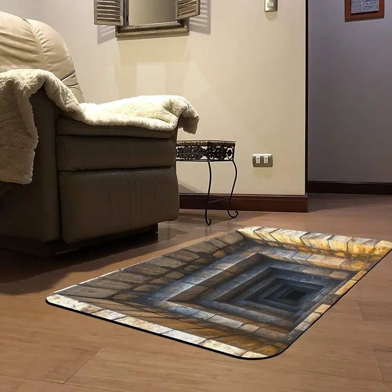 3D Optical Illusion Doormat – Realistic Stone Step Design