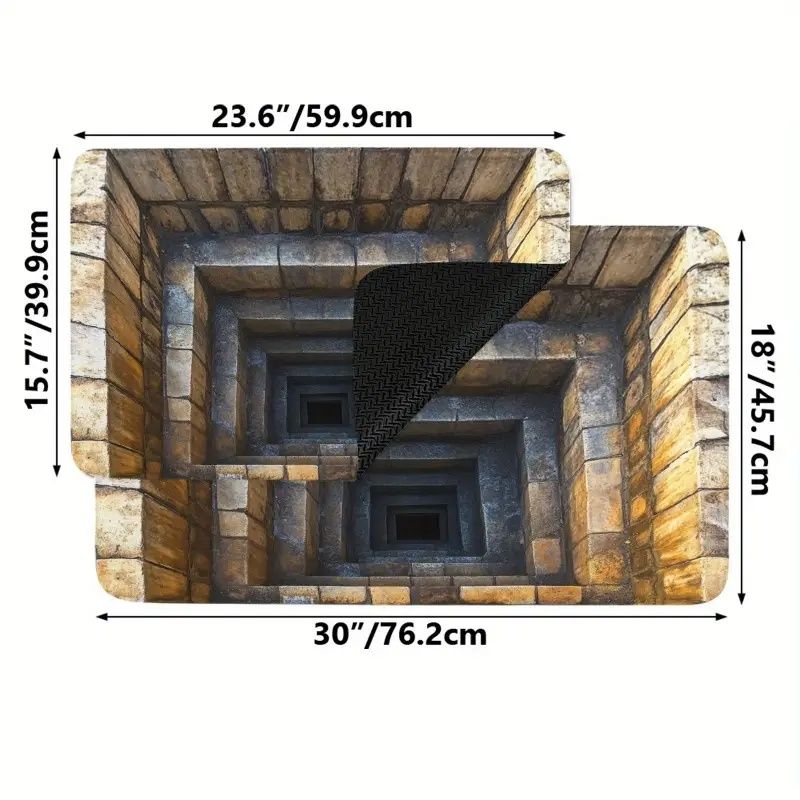 3D Optical Illusion Doormat – Realistic Stone Step Design