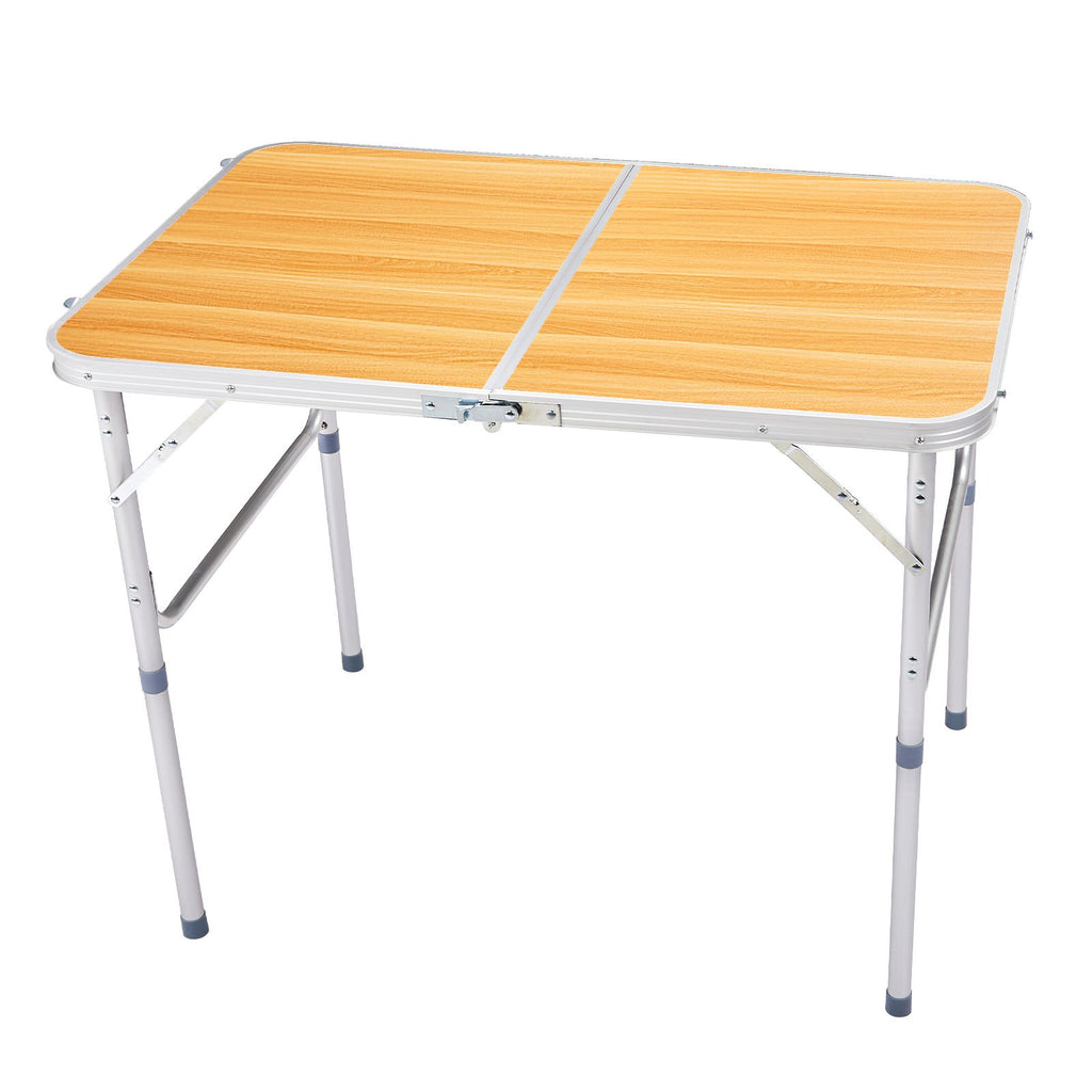 Wood-Grain Folding Table for Dining, Games, and Gatherings