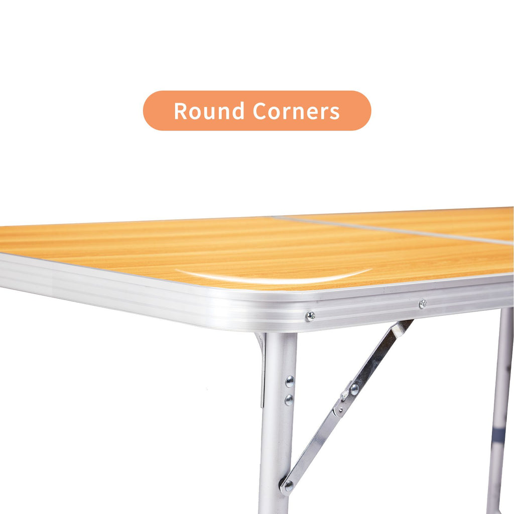 Wood-Grain Folding Table for Dining, Games, and Gatherings