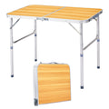 Wood-Grain Folding Table for Dining, Games, and Gatherings