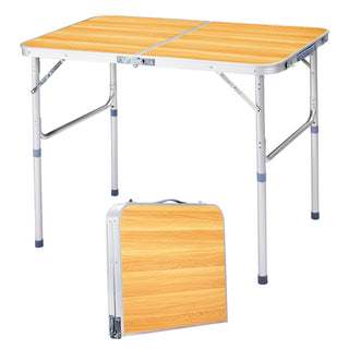 Wood-Grain Folding Table for Dining, Games, and Gatherings