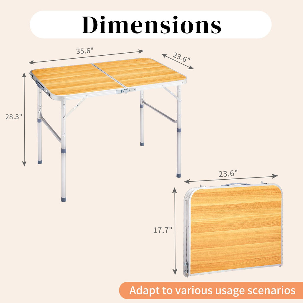 Wood-Grain Folding Table for Dining, Games, and Gatherings