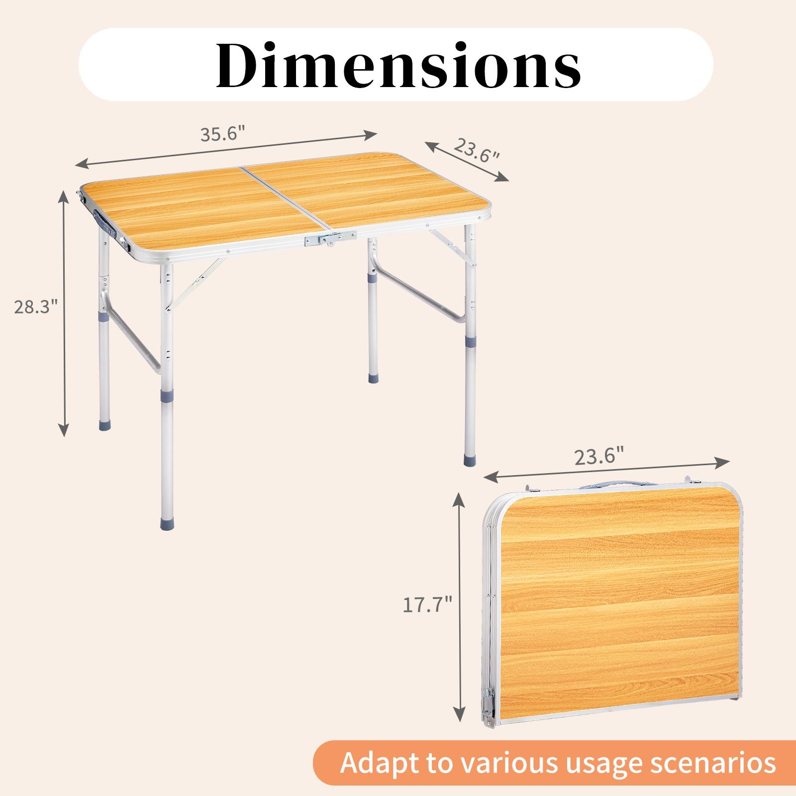 Wood-Grain Folding Table for Dining, Games, and Gatherings