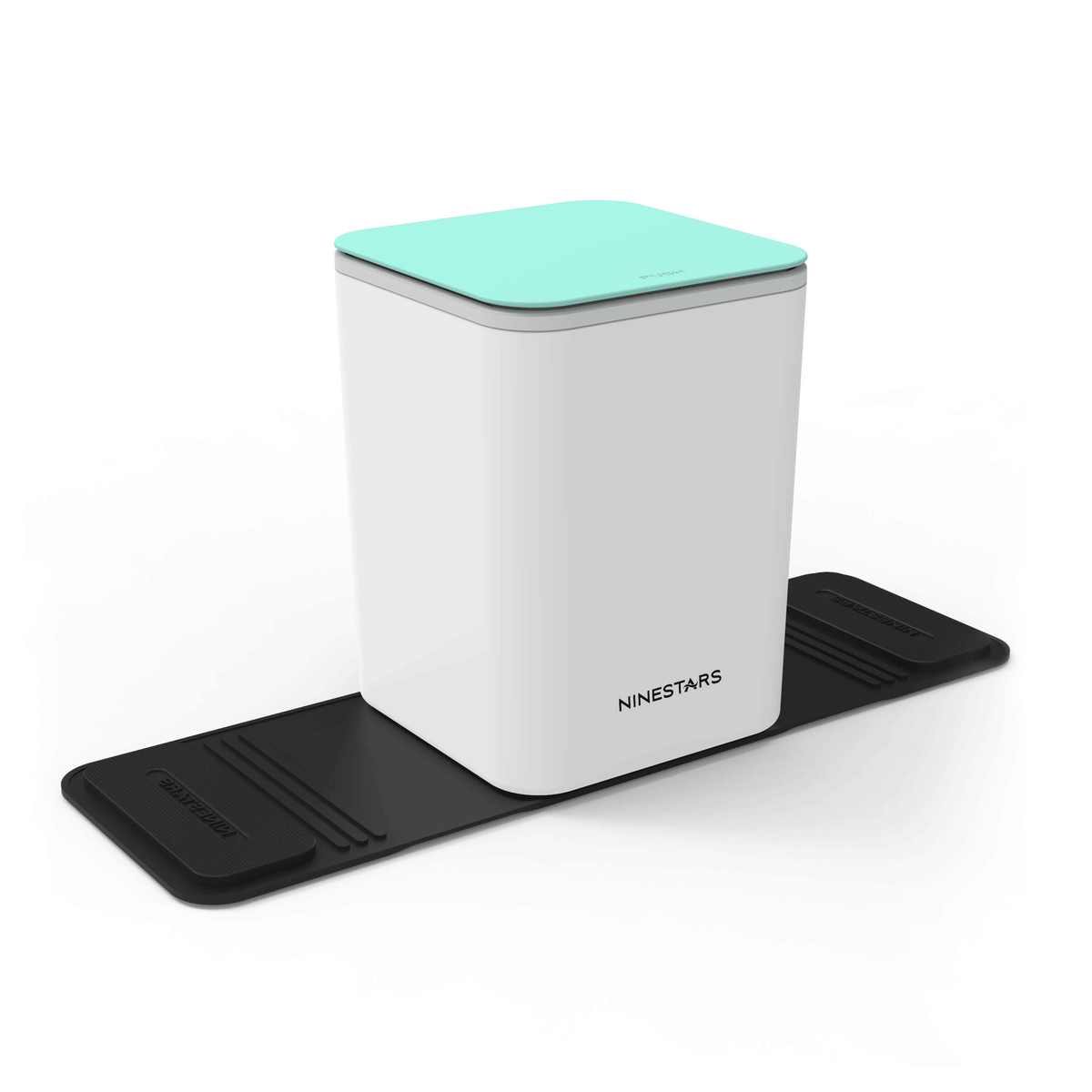 Push-Open Mini Vehicle Trash Can with Non-Slip Mat