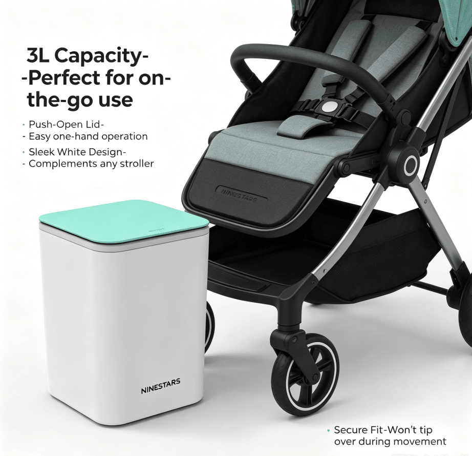 Push-Open Mini Vehicle Trash Can with Non-Slip Mat