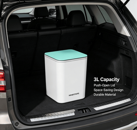 Push-Open Mini Vehicle Trash Can with Non-Slip Mat