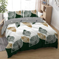 Minimalist Leaf Print Reversible Duvet Cover Set