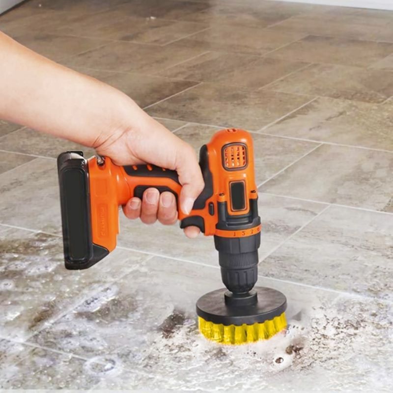 3-Piece Drill Brush Set for Deep Cleaning Tiles, Tub, and Carpet