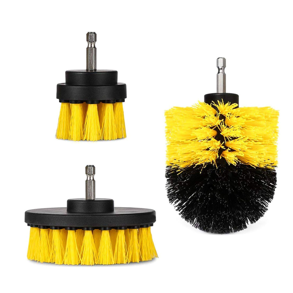Three-Piece Drill-Powered Scrubber Brush Set