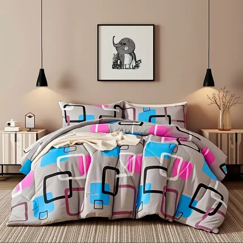 Coordinated Queen Comforter and Pillowcase Set