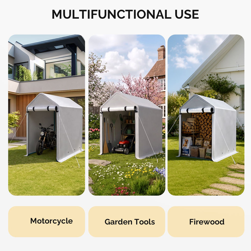 All-Weather Storage Shed for Bikes, Tools, and Firewood