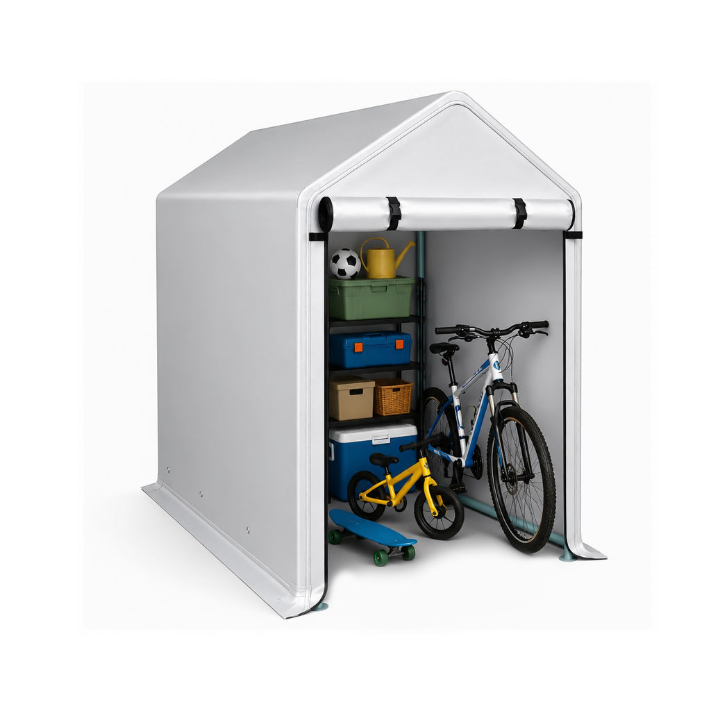 All-Weather Storage Shed for Bikes, Tools, and Firewood