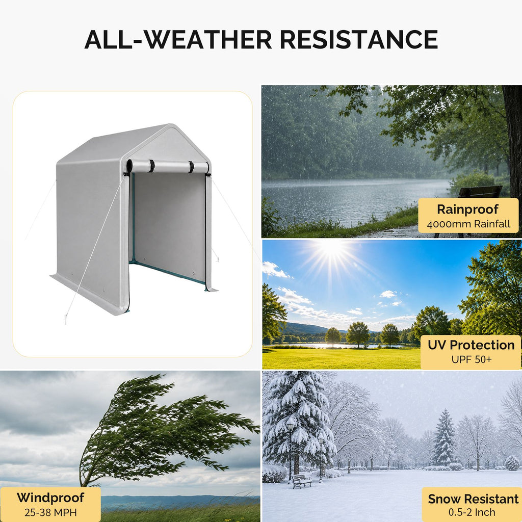 All-Weather Storage Shed for Bikes, Tools, and Firewood